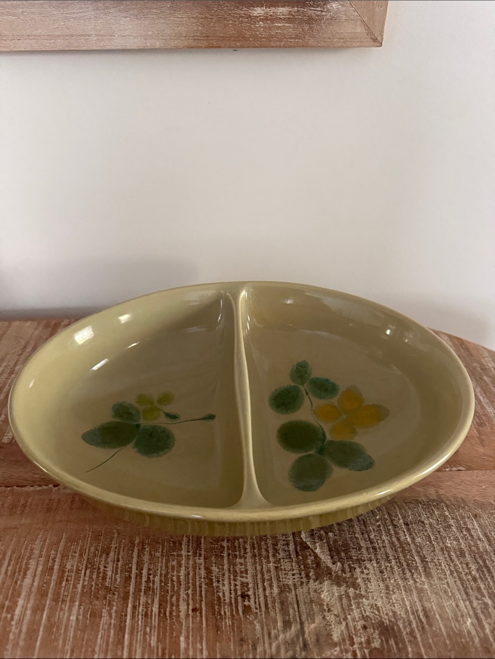 FRANCISCAN PEBBLE BEACH 10” OVAL DIVIDED VEGETABLE BOWL Floral MINT